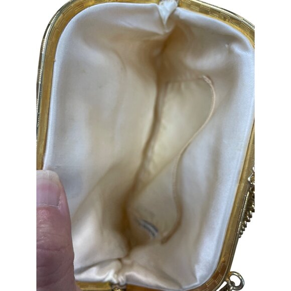 Vintage Honk Kong Pearl Flower Beaded Evening Clutch Purse SKU 9477 - Picture 11 of 15